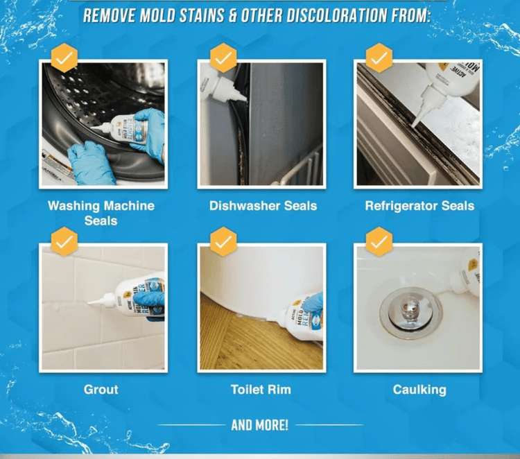 🔥BUY 3 GET 1 FREE WITH FREE BRUSH!!!💥 Mold Removal Gel💦Heavy Duty Formula, Multi-Surface Cleaner & Works on Shower & Tile
