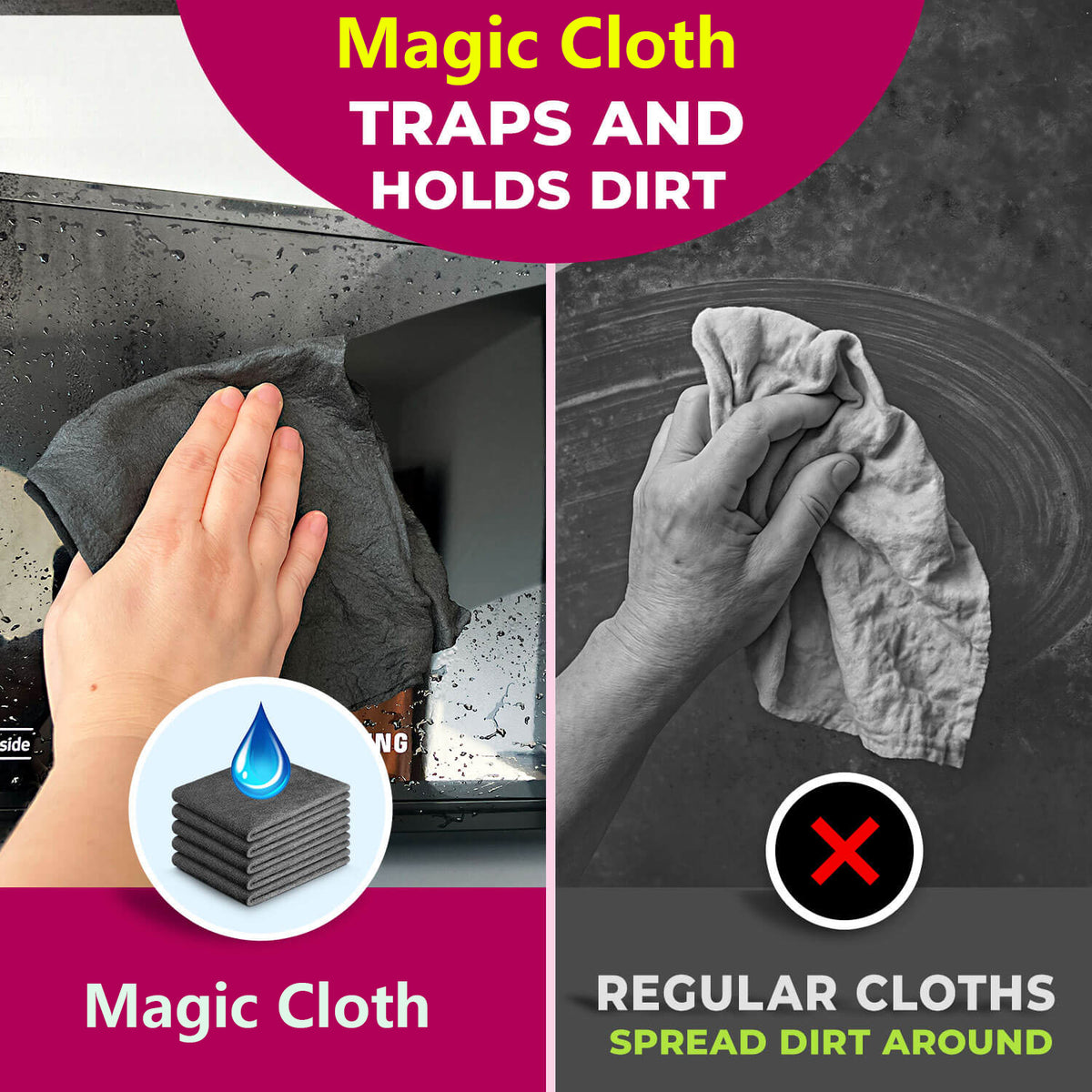 Magic Microfiber Cleaning Cloth (5 Cloths)