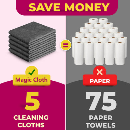 Magic Microfiber Cleaning Cloth (5 Cloths)