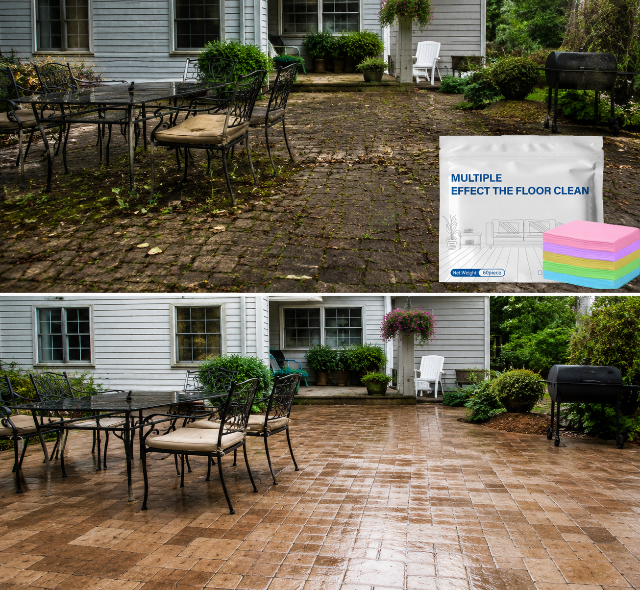 ♻️60-Pieces Multi-Surface Antibacterial Cleaner for Hardwood, Tile & Laminate