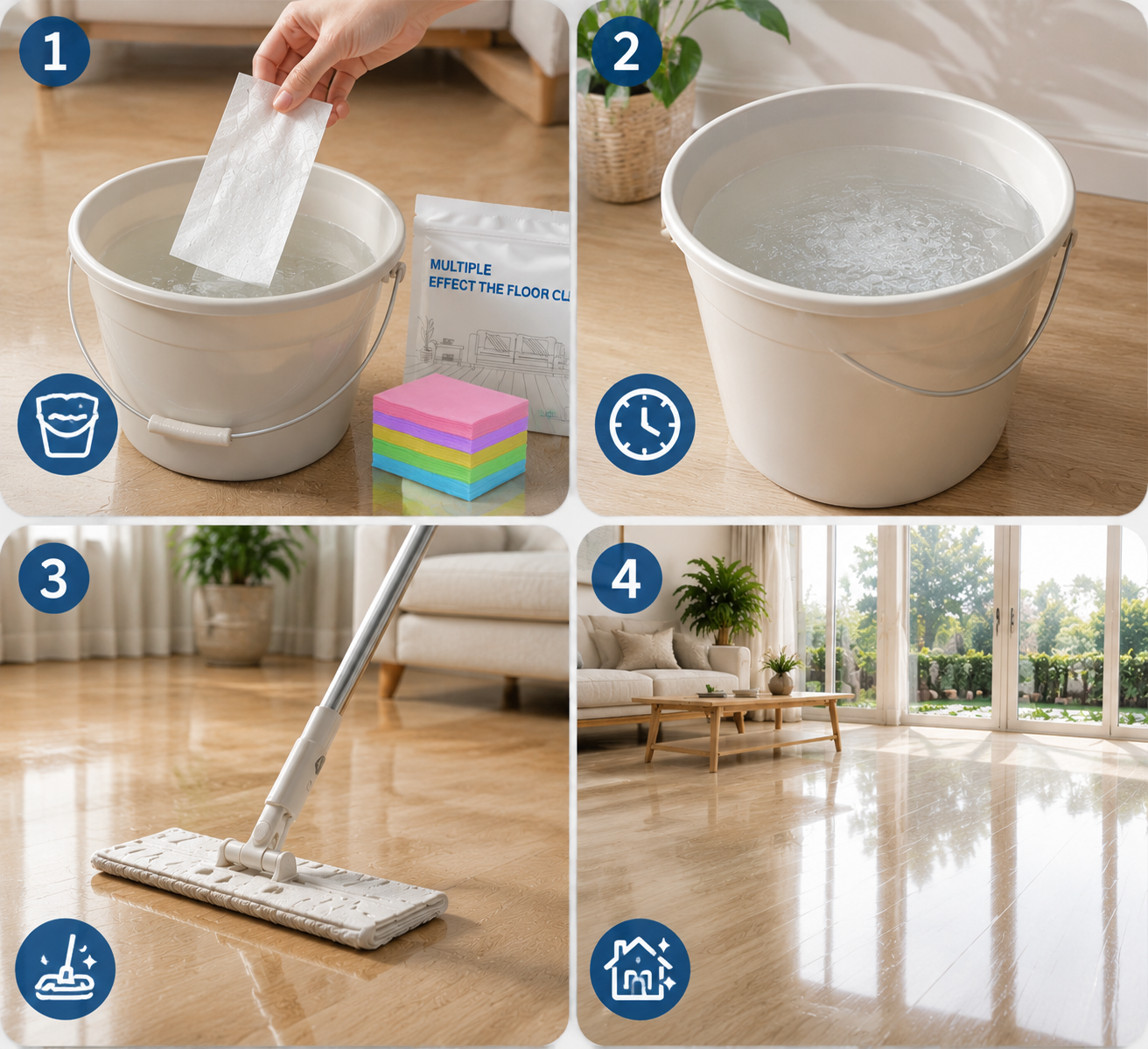 ♻️60-Pieces Multi-Surface Antibacterial Cleaner for Hardwood, Tile & Laminate