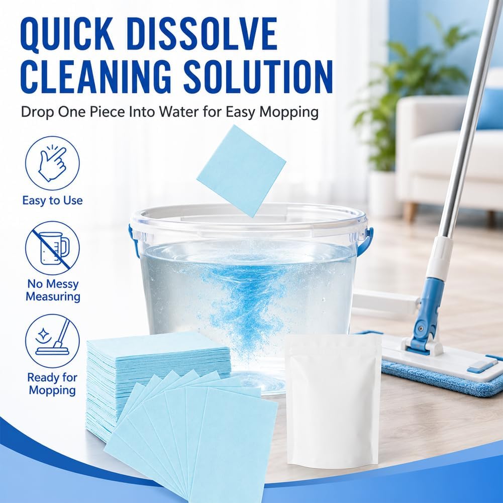 100-Pieces♻️Multi-Surface Antibacterial Cleaner for Hardwood, Tile & Laminate