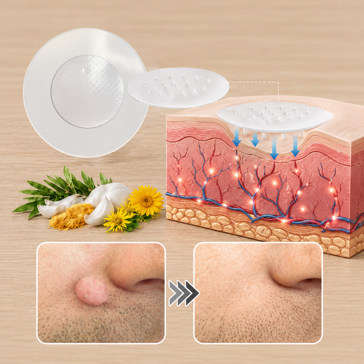 Microneedle delivery illustration