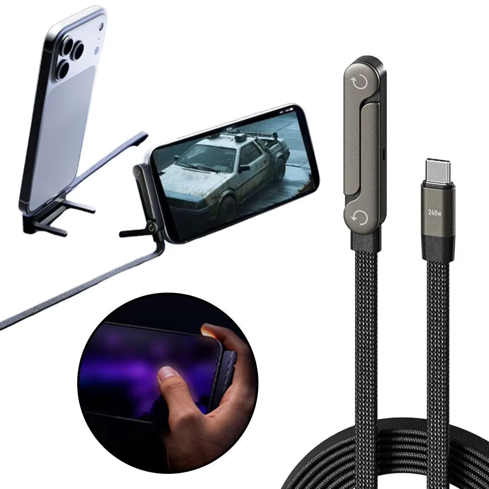 🔥HOT SALE🔥Invisible Holder Charger Cable with Stand-240w super fast charging