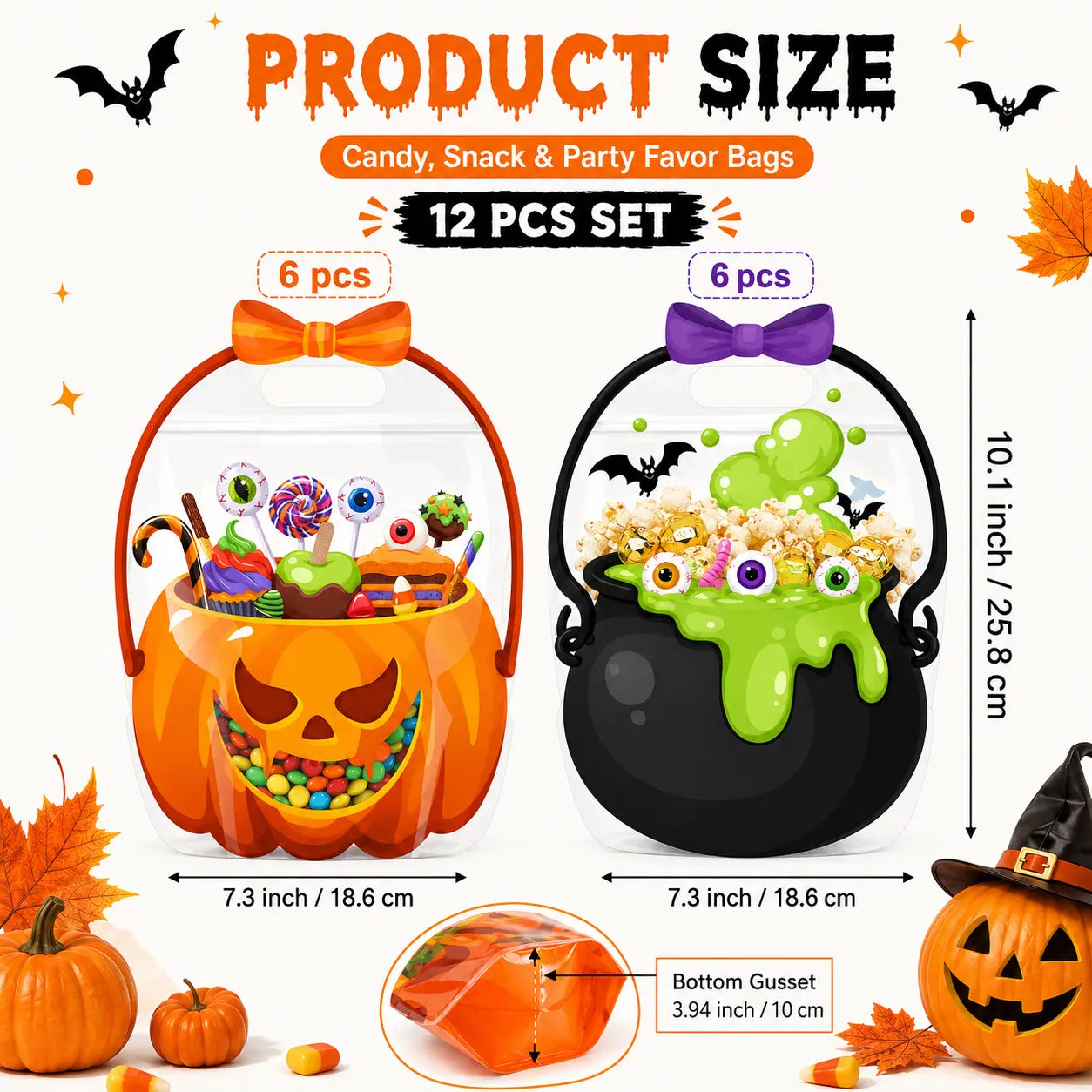 12pcs(6 pumpkin+6 poison)
