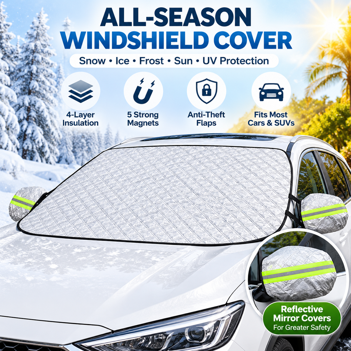 ❄️ Magnetic Windshield Snow Cover
