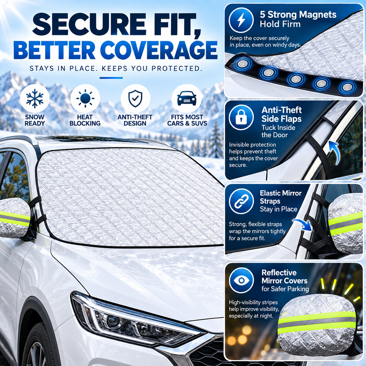 ❄️ Magnetic Windshield Snow Cover