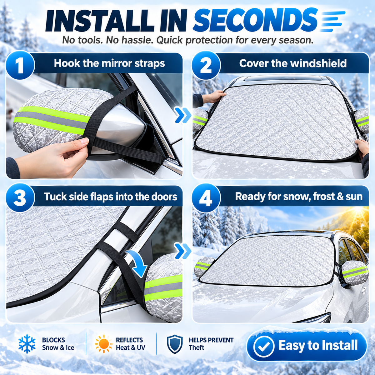 ❄️ Magnetic Windshield Snow Cover