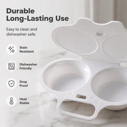 🍳 Dual Cavity Microwave Egg Poacher – Quick Oil-Free Cooking, Food-Grade PP & Versatile Kitchen Essential 💫